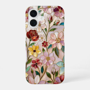 Coque iPhone 16 Boîtier de téléphone Fleur vitrail Fleur sauvage r