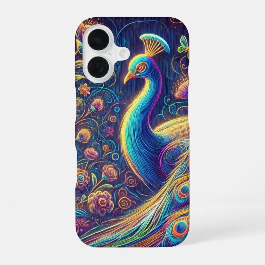 Coque iPhone 16 Boîtier de téléphone Peacock (Verso)