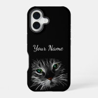 Boîtier de téléphone visage pour chat aux yeux ver