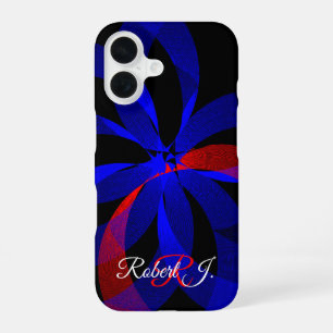 Coque iPhone 16 Boîtier iPhone 16 Accent Géométrique Tournant Roug
