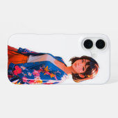 Coque iPhone 16 Boîtier iPhone 16 Bleu Floraison (Verso Horizontal)