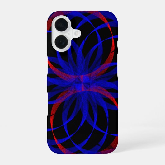 Coque iPhone 16 Boîtier iPhone 16 couleur double myrtille géométri (Verso)
