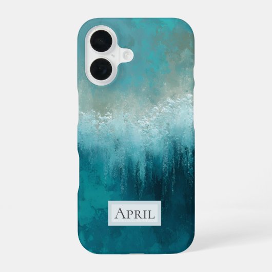 Coque iPhone 16 Boîtier iPhone Case-Mate abstrait sarcelle et blan (Verso)
