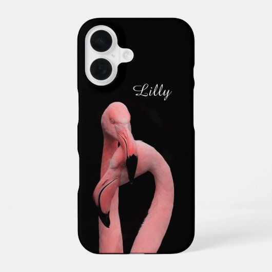 Coque iPhone 16 Boîtier iPhone flamants roses (Verso)