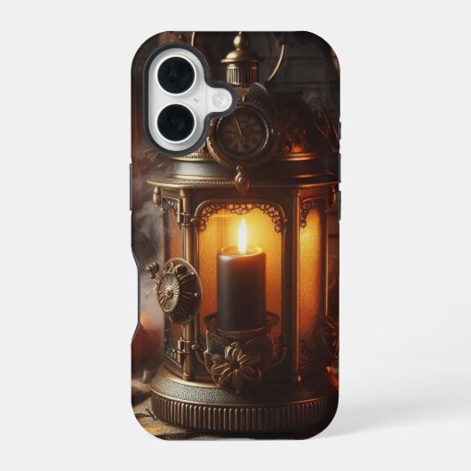Coque iPhone 16 Boîtier iPhone / iPad Lanterne Steampunk Halloween (Verso)