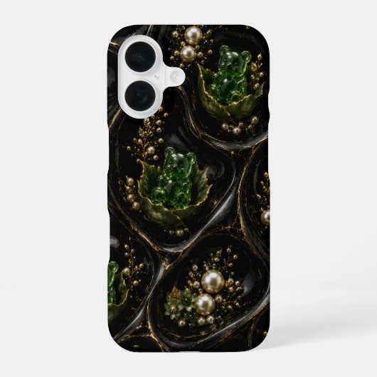 Coque iPhone 16 Boîtier iphone ours gummies émeraude (Verso)