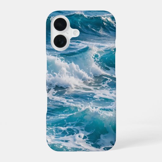 Coque iPhone 16 Boîtier iphone vague d'océan bleu (Verso)