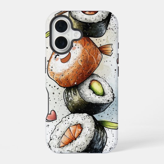 Coque iPhone 16 Boîtier téléphonique Anime Sushi (Verso)