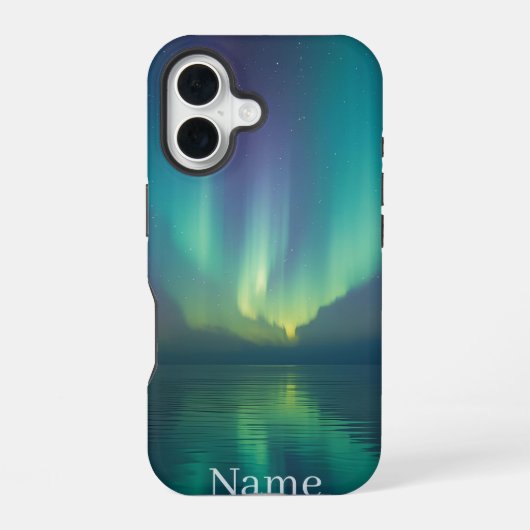 Coque iPhone 16 Boîtier téléphonique Aurora Borealis - Sk de nuit  (Verso)