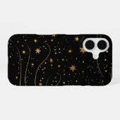 Coque iPhone 16 Boîtier téléphonique céleste Gold Starry Night (Verso Horizontal)