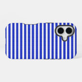 Coque iPhone 16 Boîtier téléphonique géométrique bleu chic (Verso Horizontal)