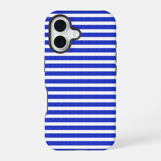 Coque iPhone 16 Boîtier téléphonique géométrique bleu chic (Verso)