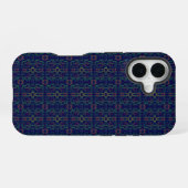 Coque iPhone 16 Boîtier téléphonique géométrique bleu foncé (Verso Horizontal)