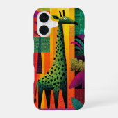 Coque iPhone 16 Boîtier téléphonique Jungle Pop Giraffe (Verso)