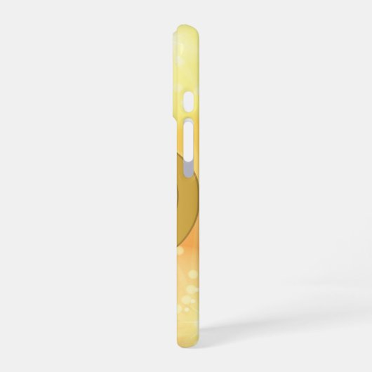 Coque iPhone 16 Bokeh Arrière - plan Gold Linked Heart (Côté gauche)