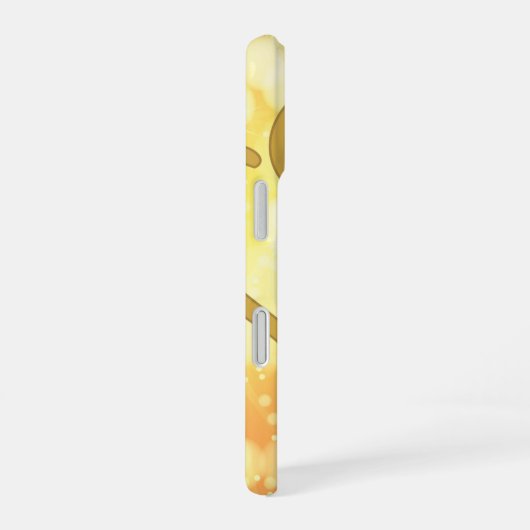 Coque iPhone 16 Bokeh Arrière - plan Gold Linked Heart (Côté droit)