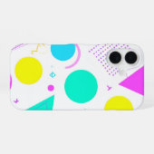 Coque iPhone 16 Bold Neon Memphis Geometric 80s Design (Verso Horizontal)