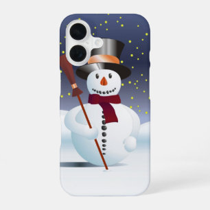 Coque iPhone 16 Bonhomme de neige pour Noël