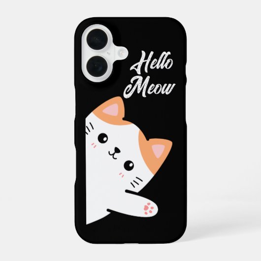 Coque iPhone 16 Bonjour Meow Chat (Verso)