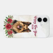 Coque iPhone 16 Bonne année 2026 Art Chien (Verso Horizontal)