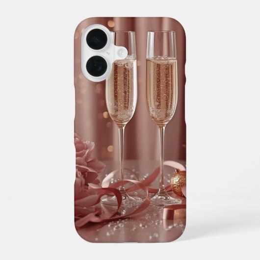 Coque iPhone 16 bonne année champagne glow (Verso)