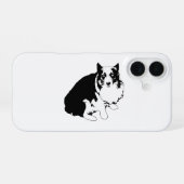 Coque iPhone 16 Bord net Corgi (Verso Horizontal)