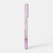 Coque iPhone 16 Bordure florale rose (Côté droit)