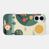 Coque iPhone 16 Bosquet Rétro aux Couleurs Douces (Verso Horizontal)