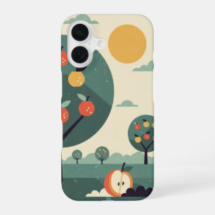 Coque iPhone 16 Bosquet Rétro aux Couleurs Douces