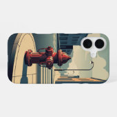 Coque iPhone 16 Bouche d'incendie dans une rue calme (Verso Horizontal)