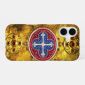 COQUE iPhone 16 BOUCLIER CELTIQUE AVEC CROIX DE CONSÉCRATION (Verso Horizontal)