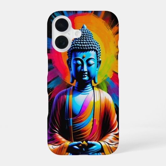 Coque iPhone 16 Bouddha - Rayons de Tranquillité (Verso)