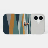 Coque iPhone 16 Bouée sur vagues géométriques (Verso Horizontal)
