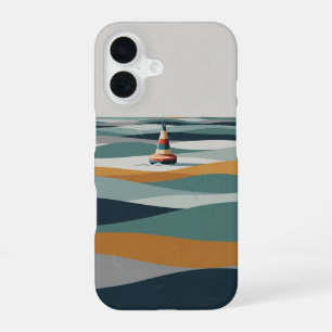 Coque iPhone 16 Bouée sur Vagues Géométriques