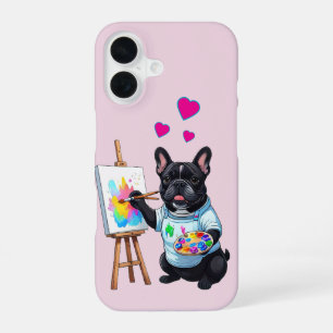 Coque iPhone 16 Bouledogue français artiste French Bulldog