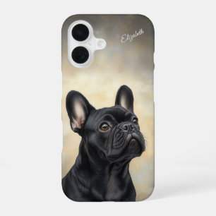 Coque iPhone 16 Bouledogue Français Personnalisé Frenchie Noir
