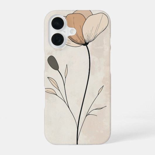 Coque iPhone 16 Bouquet beige classique (Verso)