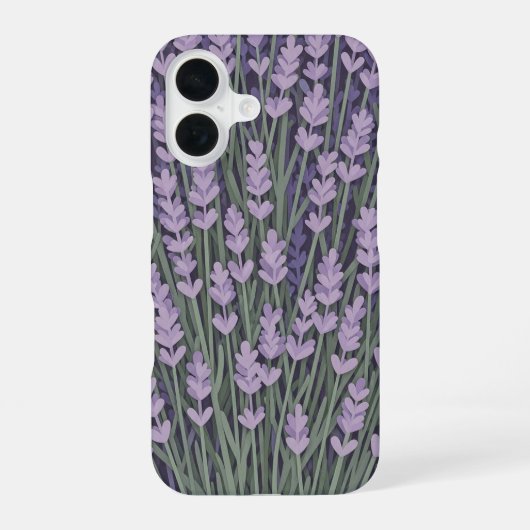 Coque iPhone 16 Bouquet de lavande stylisé rétro (Verso)