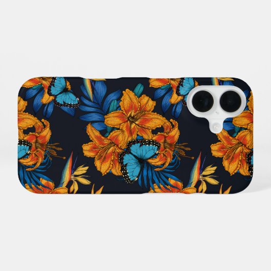 Coque iPhone 16 Bouquet tropical (Verso Horizontal)