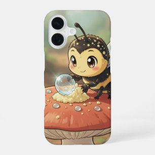 Coque iPhone 16 Bourdon doré dans la danse des fleurs