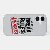 Coque iPhone 16 Break Rules Not Hearts - Edgy Typography iPhone (Verso Horizontal)