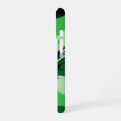 Coque iPhone 16 Brosse nuances de nom vert avec monogramme (Côté gauche)