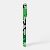 Coque iPhone 16 Brosse nuances de nom vert avec monogramme (Côté droit)