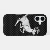 Coque iPhone 16 Buck coule cerf à queue blanche sur fibre de carbo (Verso Horizontal)