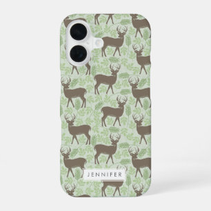 Coque iPhone 16 Bucks sur les Feuilles verts du printemps