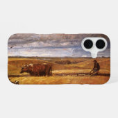 Coque iPhone 16 Buffalo Bones labourés par Harvey Thomas Dunn (Verso Horizontal)