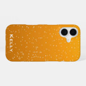 Coque iPhone 16 Bulle d'Amber Ale avec votre nom (Verso Horizontal)