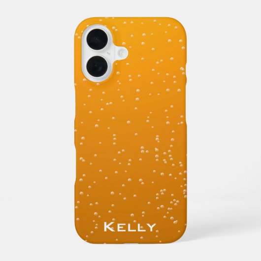 Coque iPhone 16 Bulle d'Amber Ale avec votre nom (Verso)