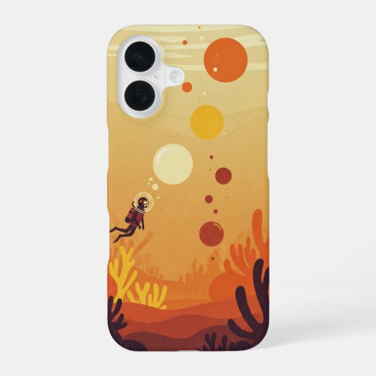 Coque iPhone 16 Bulles Rétro Sous-Marines (Verso)