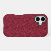 Coque iPhone 16 Burgundy Paisley (Verso Horizontal)